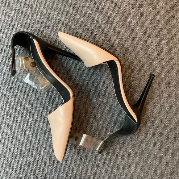 Tibi Black and Peach Stiletto with PVC Ankle Strap - 39.5 - Picture 3 of 5